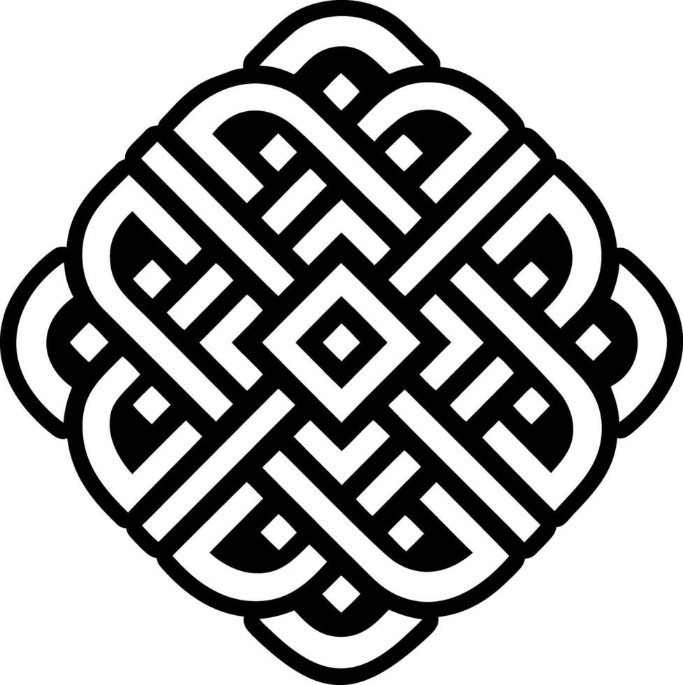A solid style icon of endless knot symbol vector