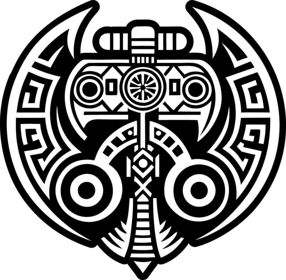 A glyph style icon of warrior axe symbol vector