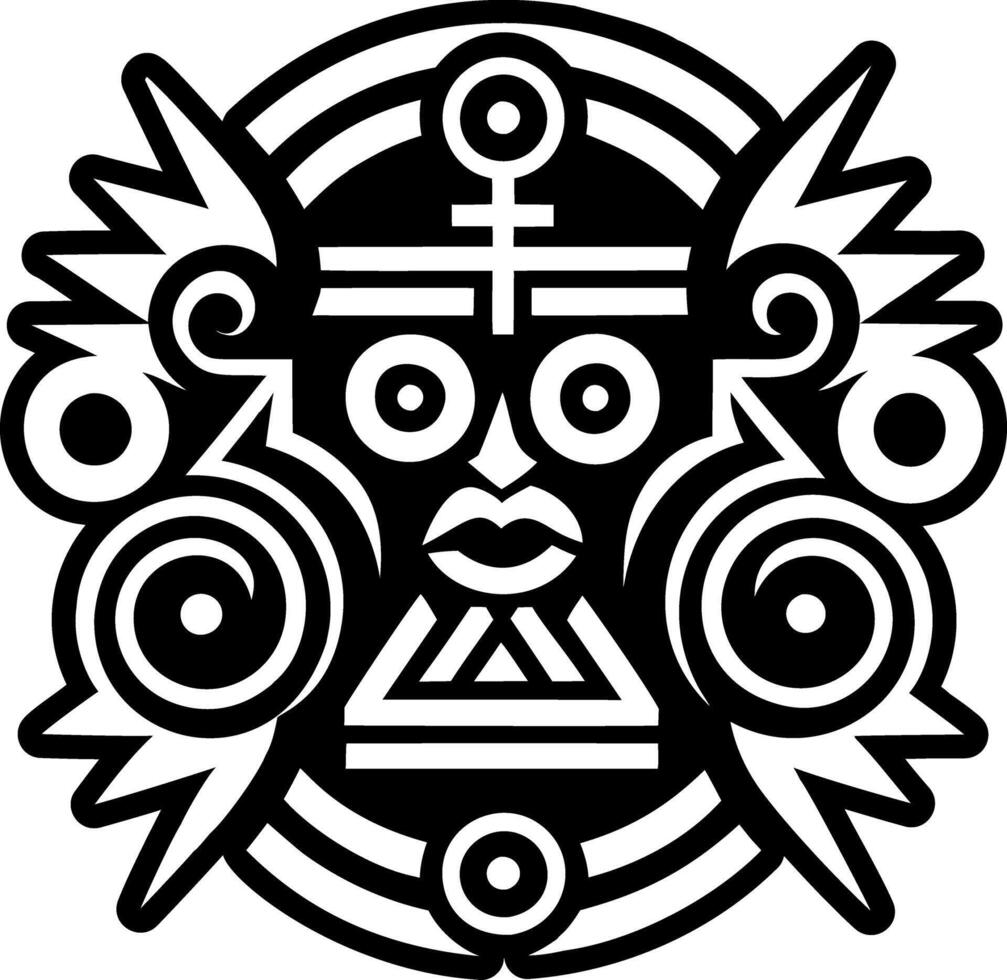 A glyph style icon of aztec balance symbol vector