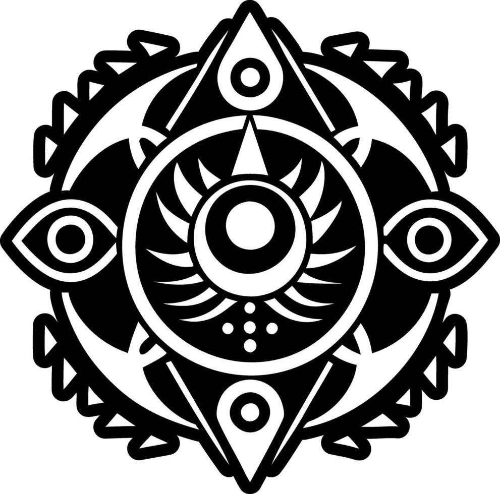 A glyph style icon of eclipse tattoo vector