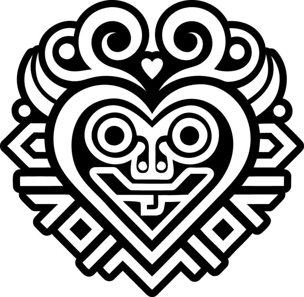 A filled style icon of love symbol tattoo vector