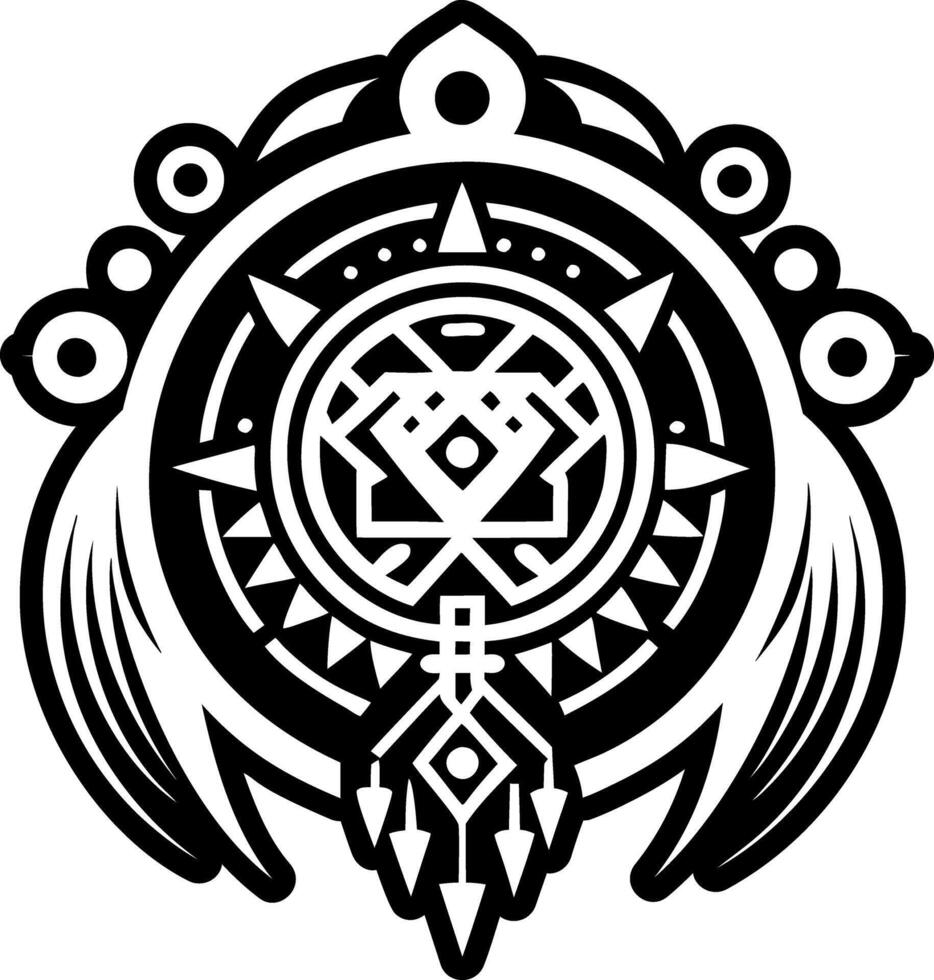 A filled style icon of shaman dreamcatcher symbol vector