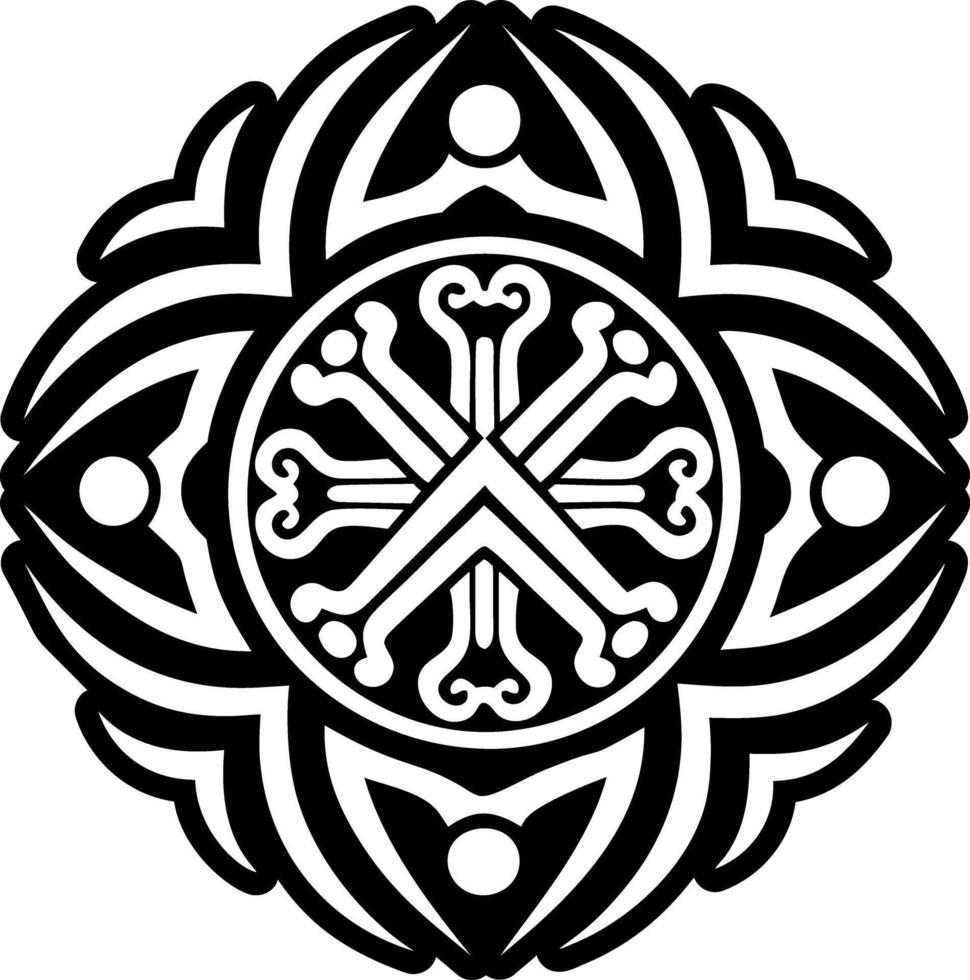 A solid style icon of bone rune tattoo vector