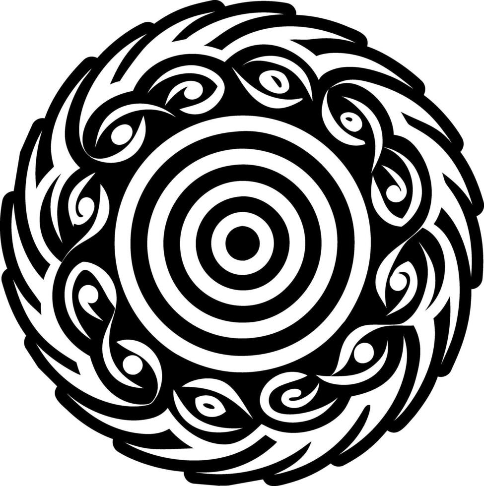 A filled style icon of sacred spiral symbol vector