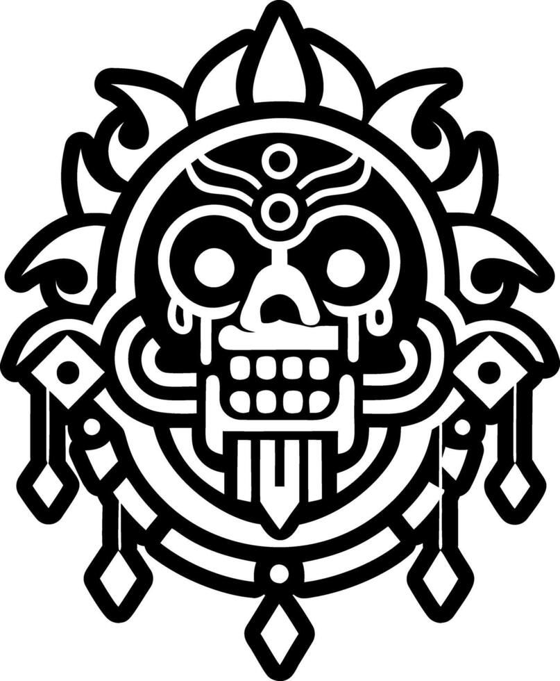 A glyph style icon of mayan bloodletting tattoo vector