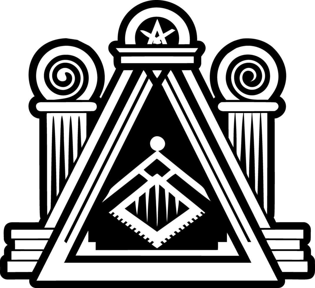 A glyph style icon of columns symbol vector
