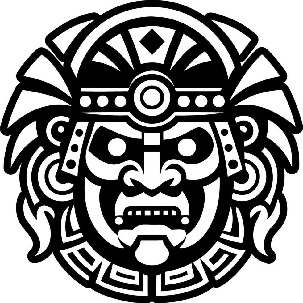 A glyph style icon of chaac god tattoo vector