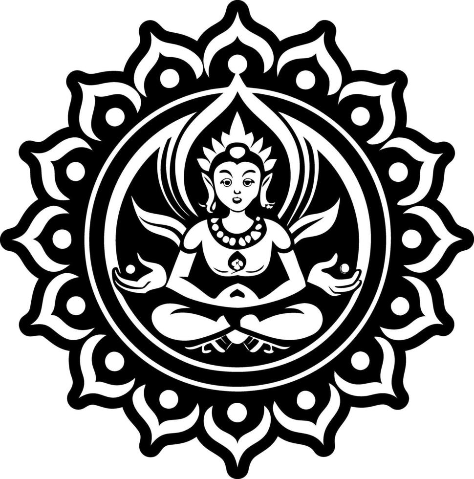 A solid style icon of avalokiteshvara symbol vector
