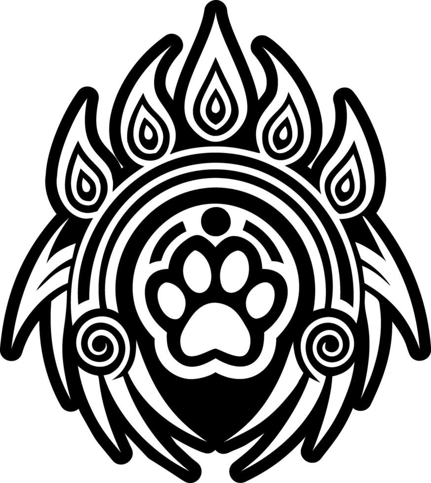 A filled style icon of animal claw tattoo vector