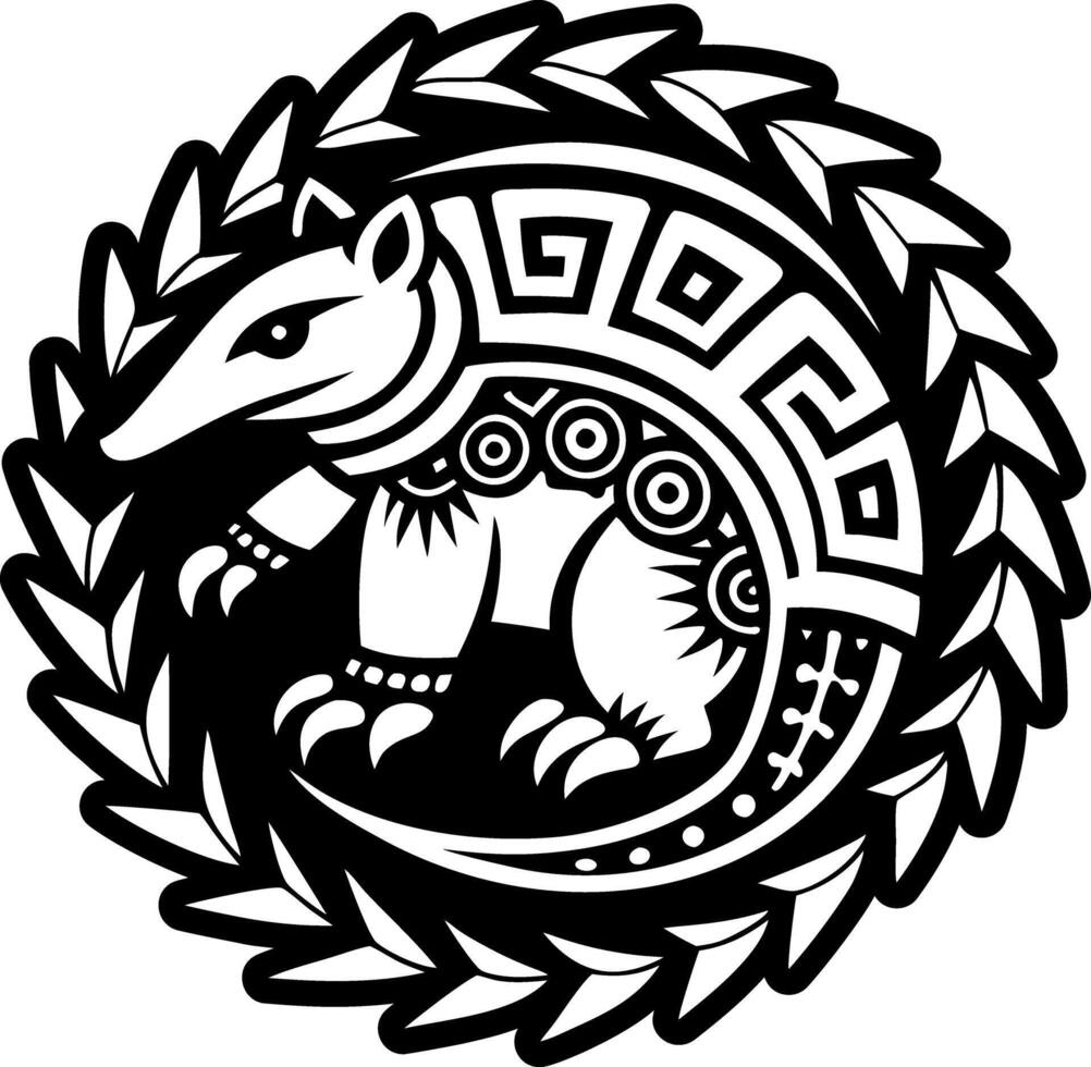 A solid style icon of an anteater tattoo vector