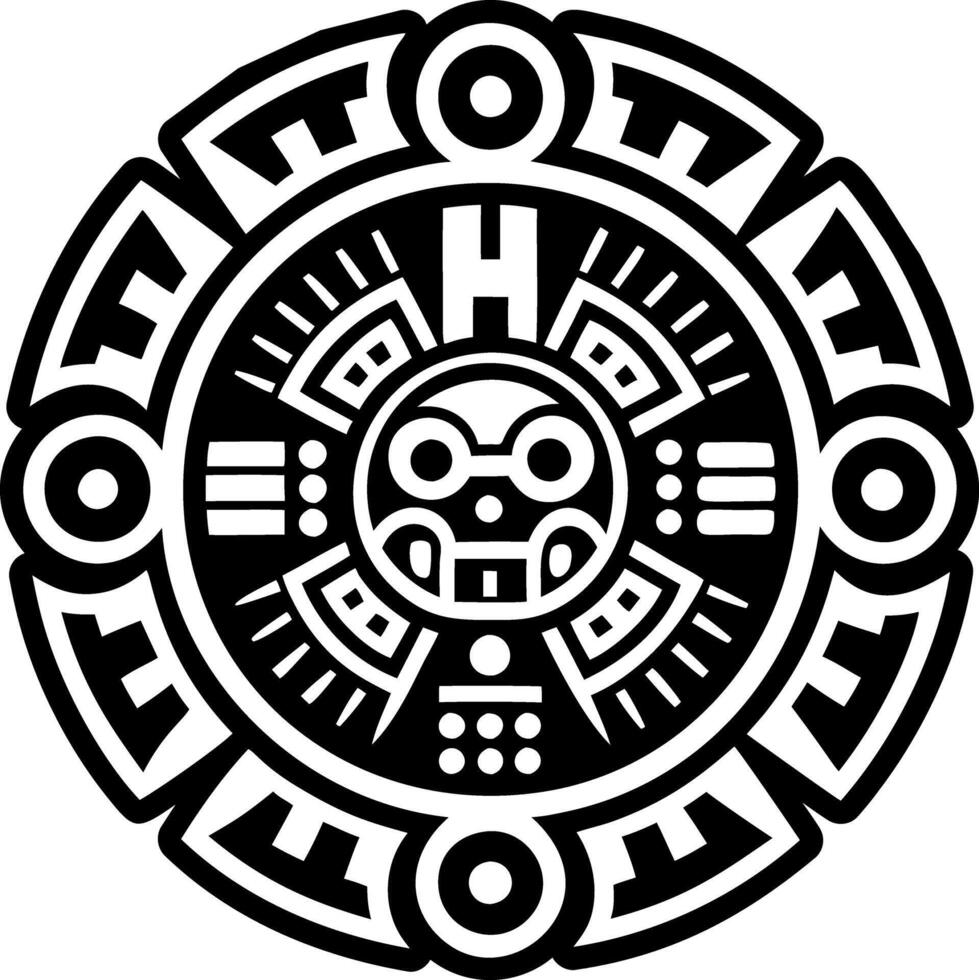 A glyph style icon of ancient calendar symbol vector