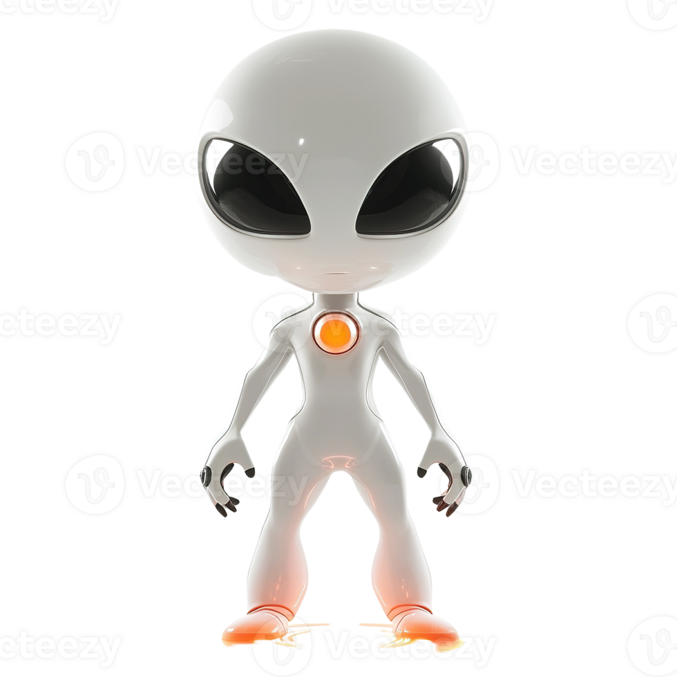 A stylized digital illustration of an alien humanoid character png