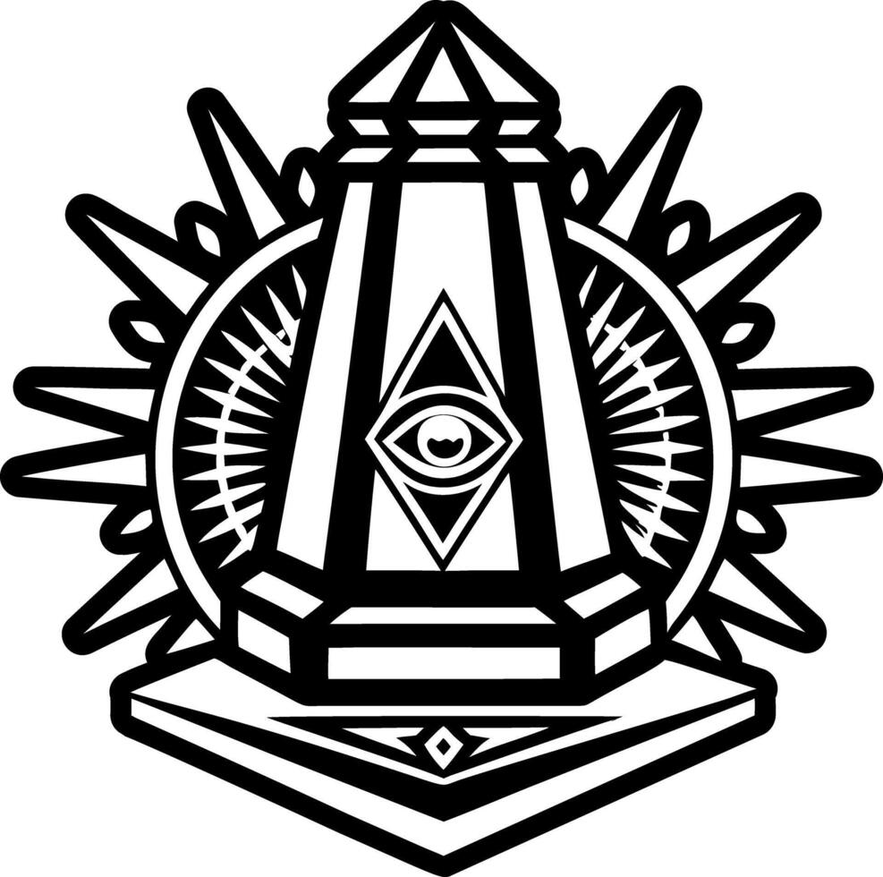 A filled style icon of obelisk symbol vector