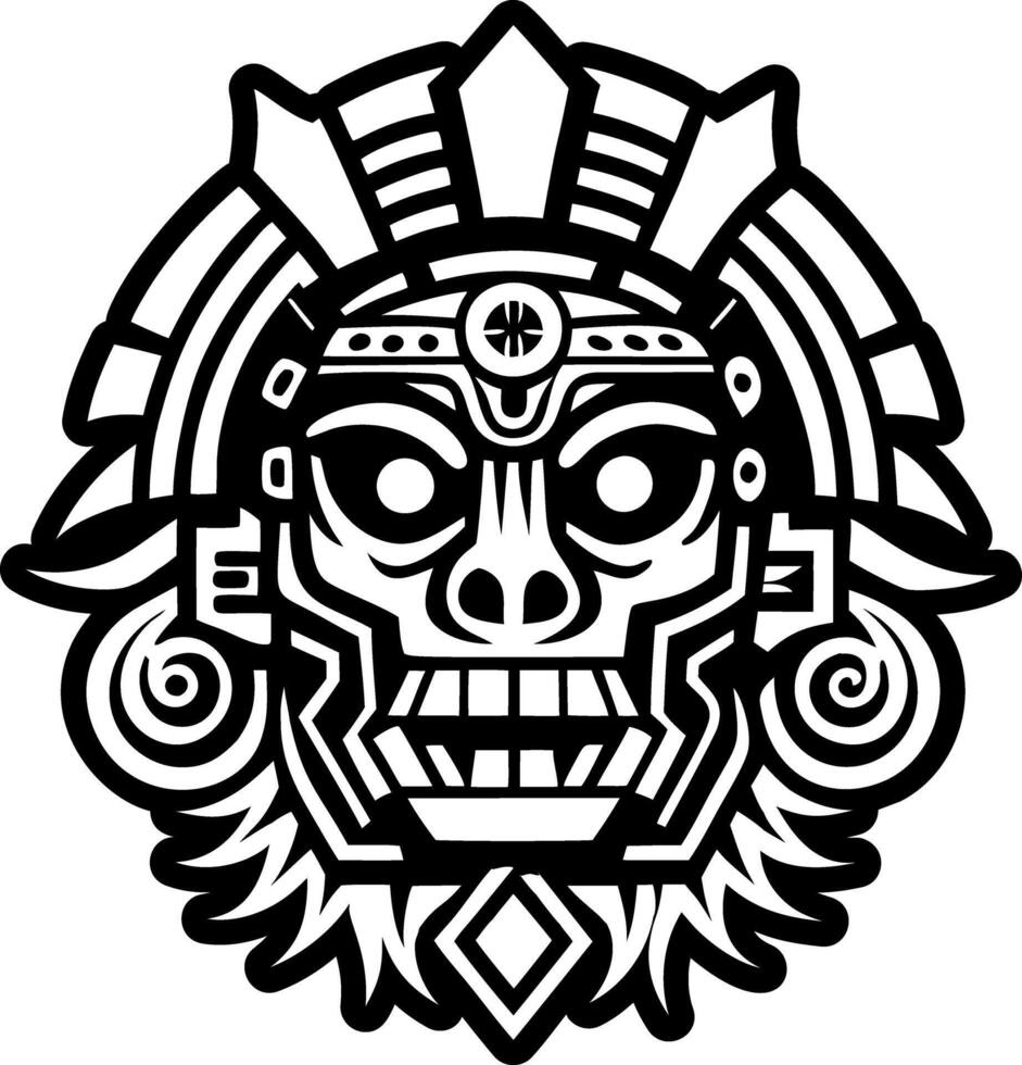 A filled style icon of aztec warrior symbol vector