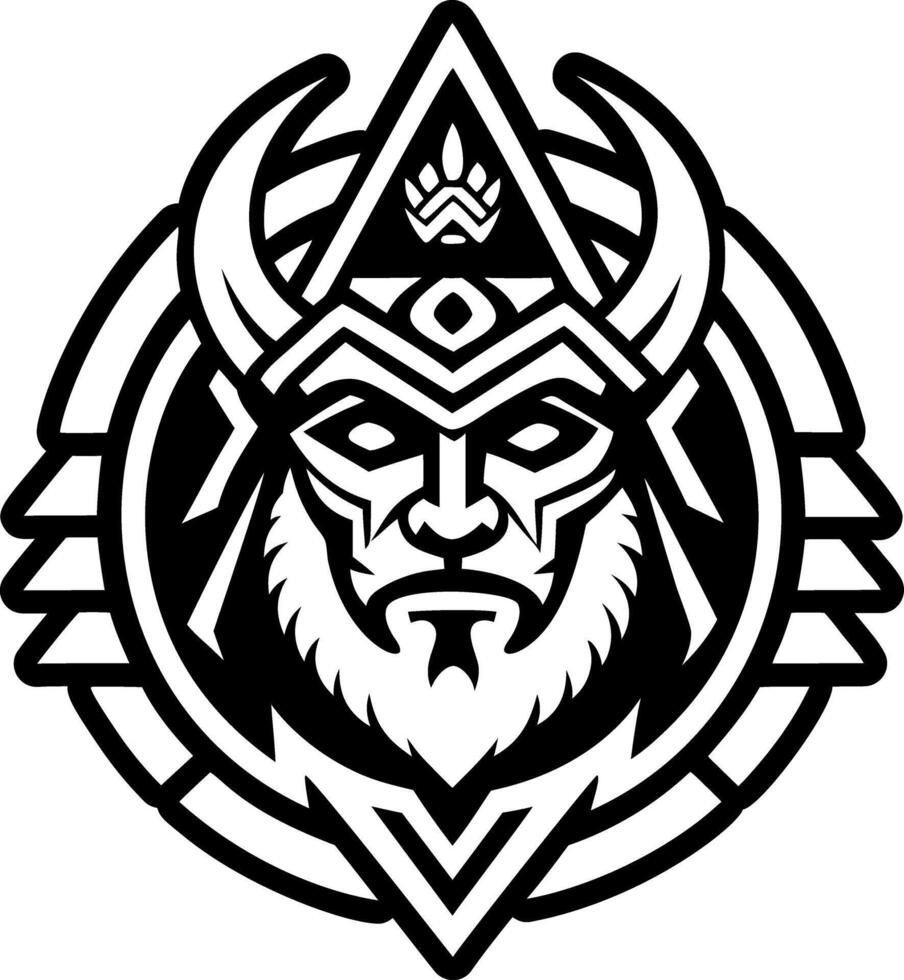 A glyph style icon of mountain shaman symbol vector