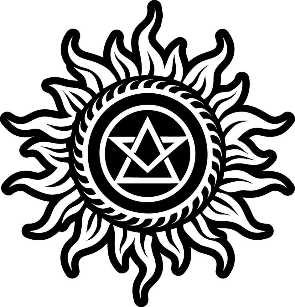 A filled style icon of blazing sun symbol vector