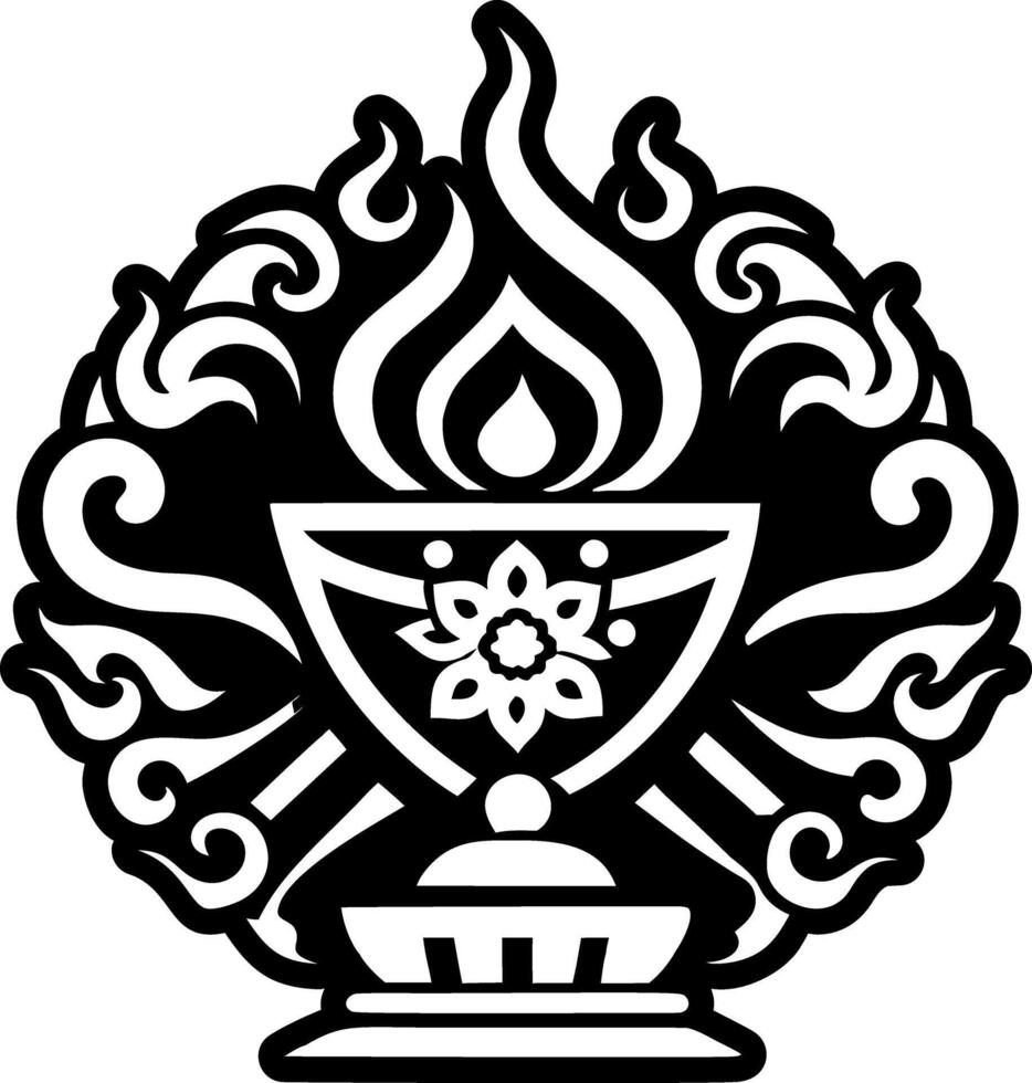 A glyph style icon of sacred offering symbol vector
