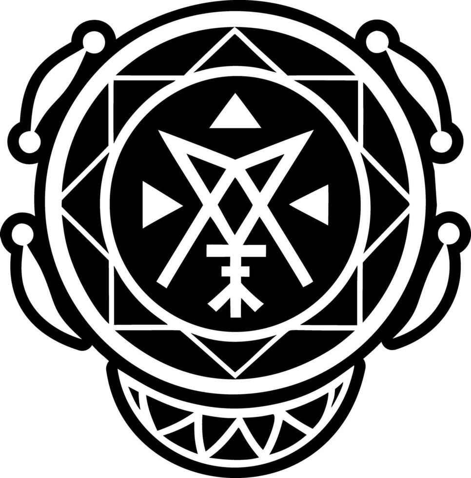 A glyph style icon of sacred rune tattoo vector