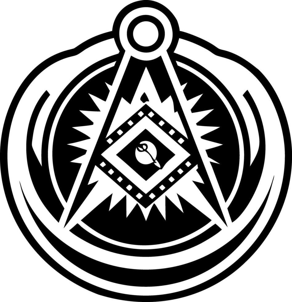 A solid style icon of masonic ring symbol vector