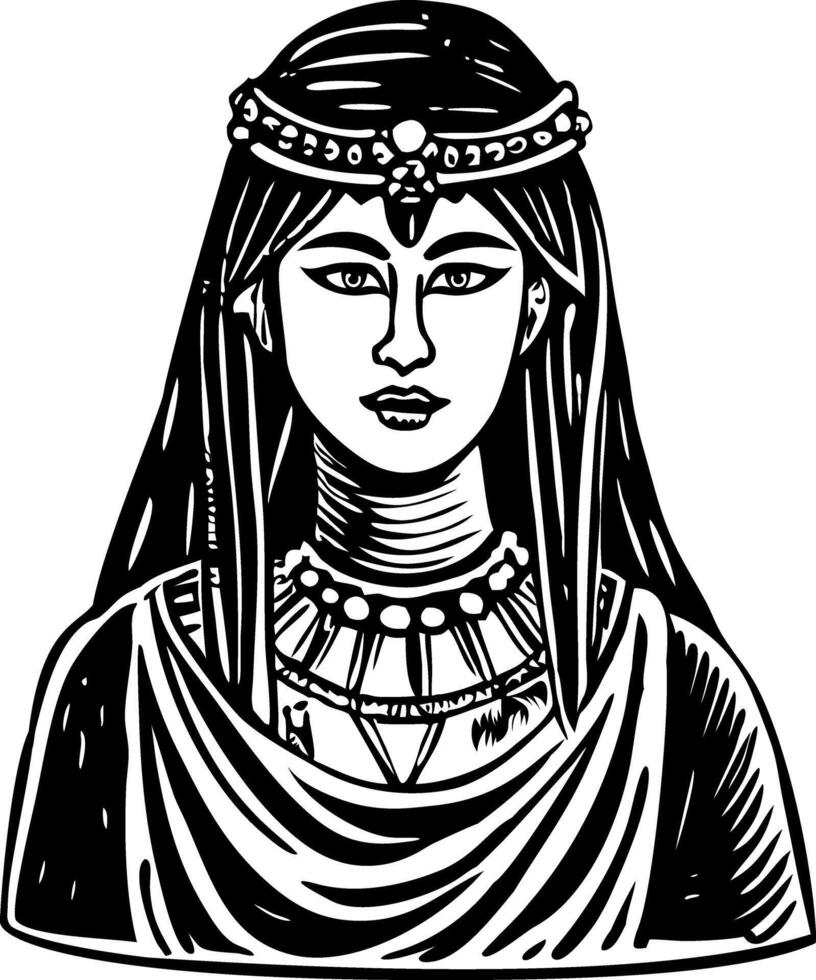 An illustration of a woman in ancient egyptian style vector