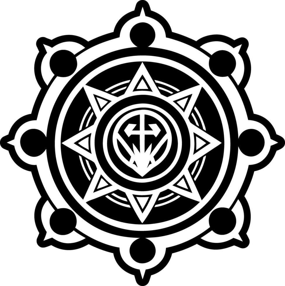 A filled style icon of shaman energy tattoo vector