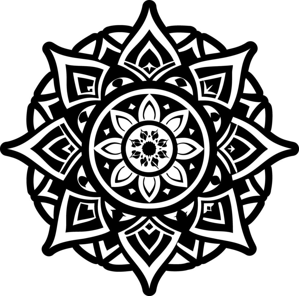 A black and white mandal design vector