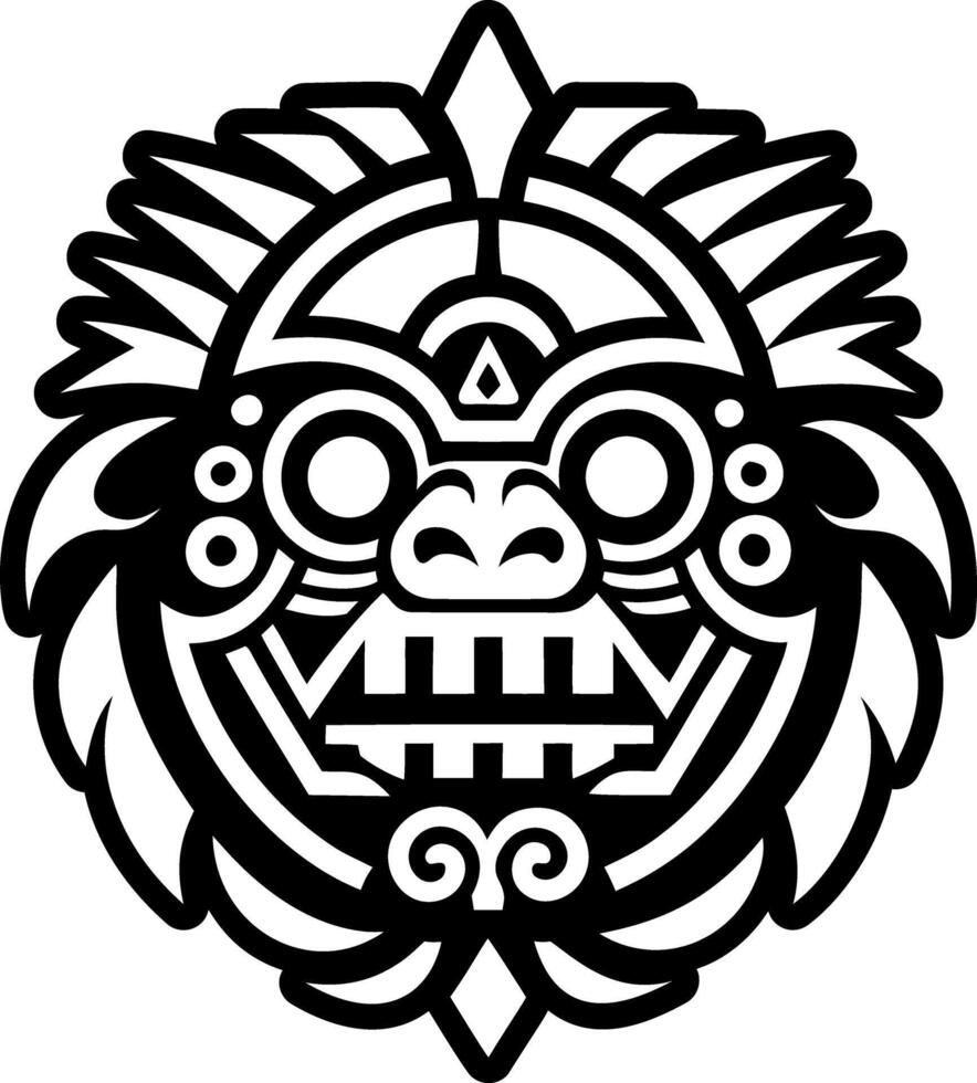 A solid style icon of colombian deity tattoo vector
