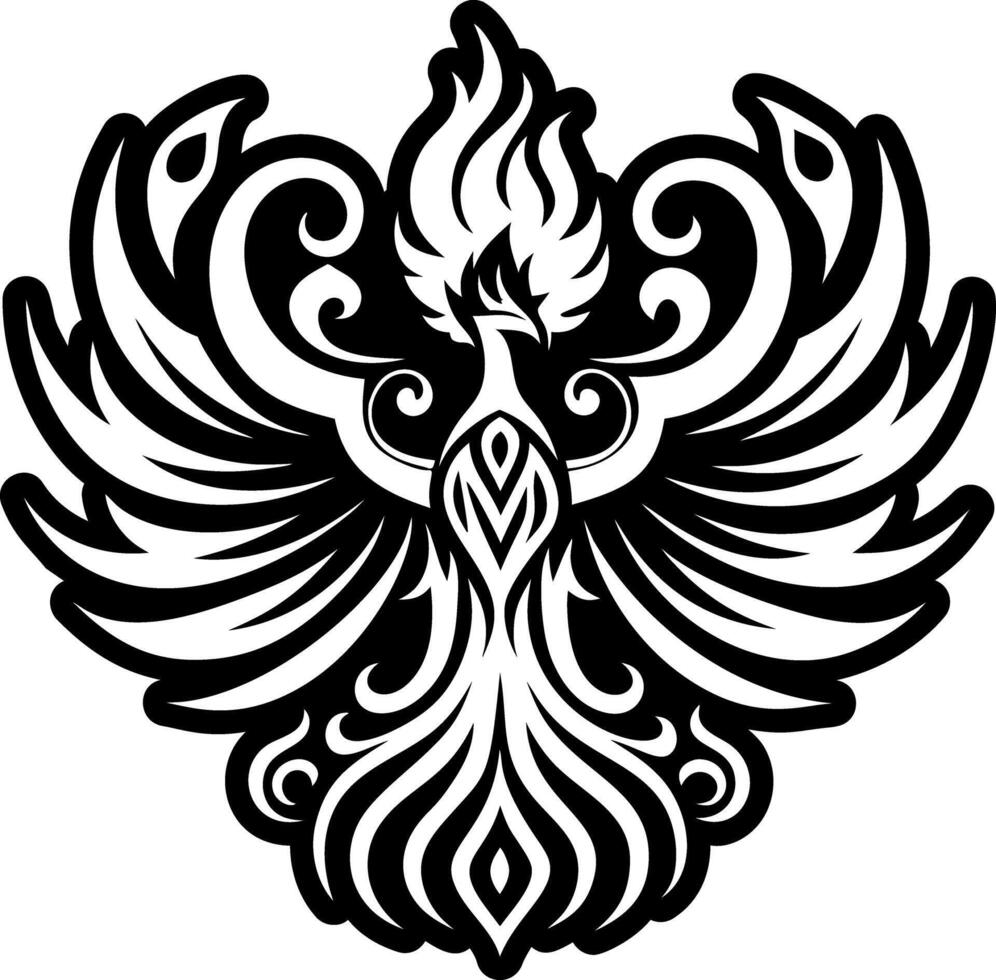 A filled style icon of firebird symbol vector