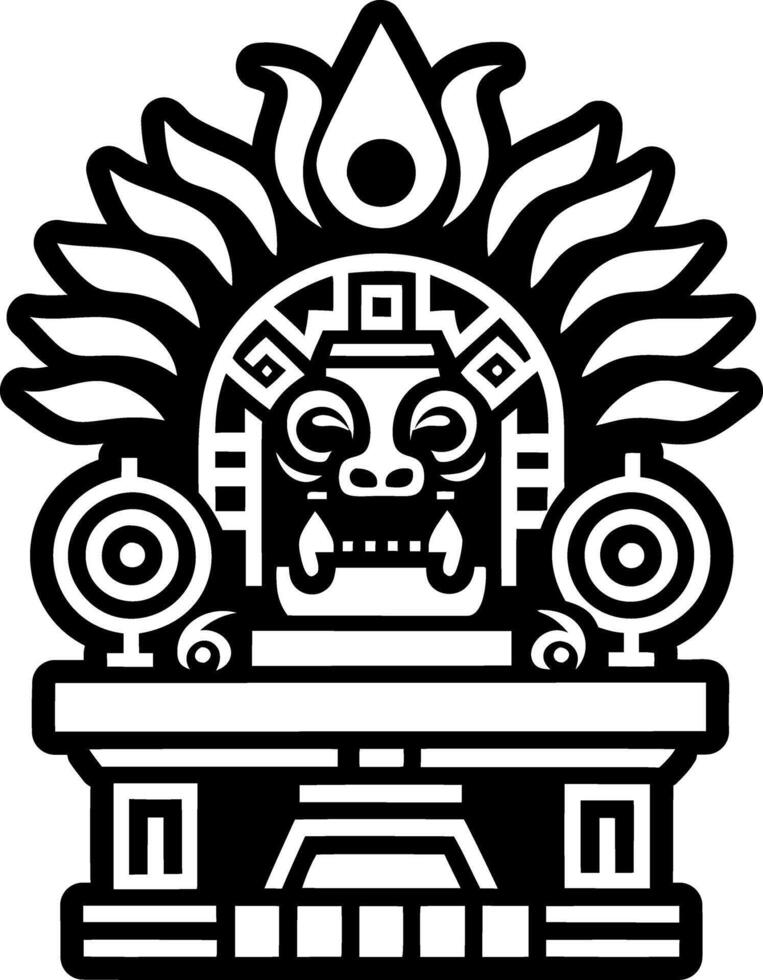 A solid style icon of aztec altar symbol vector