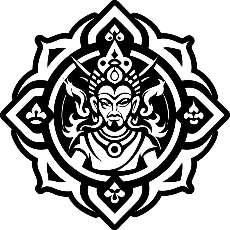 A solid style icon of guardian tattoo vector