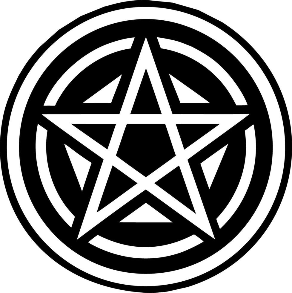 A filled style icon of pentagram symbol vector