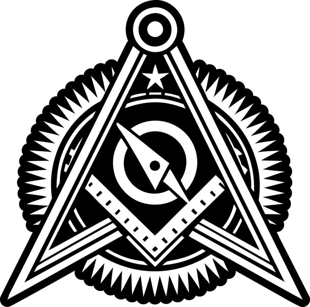 A glyph style icon of gauge masonic symbol vector