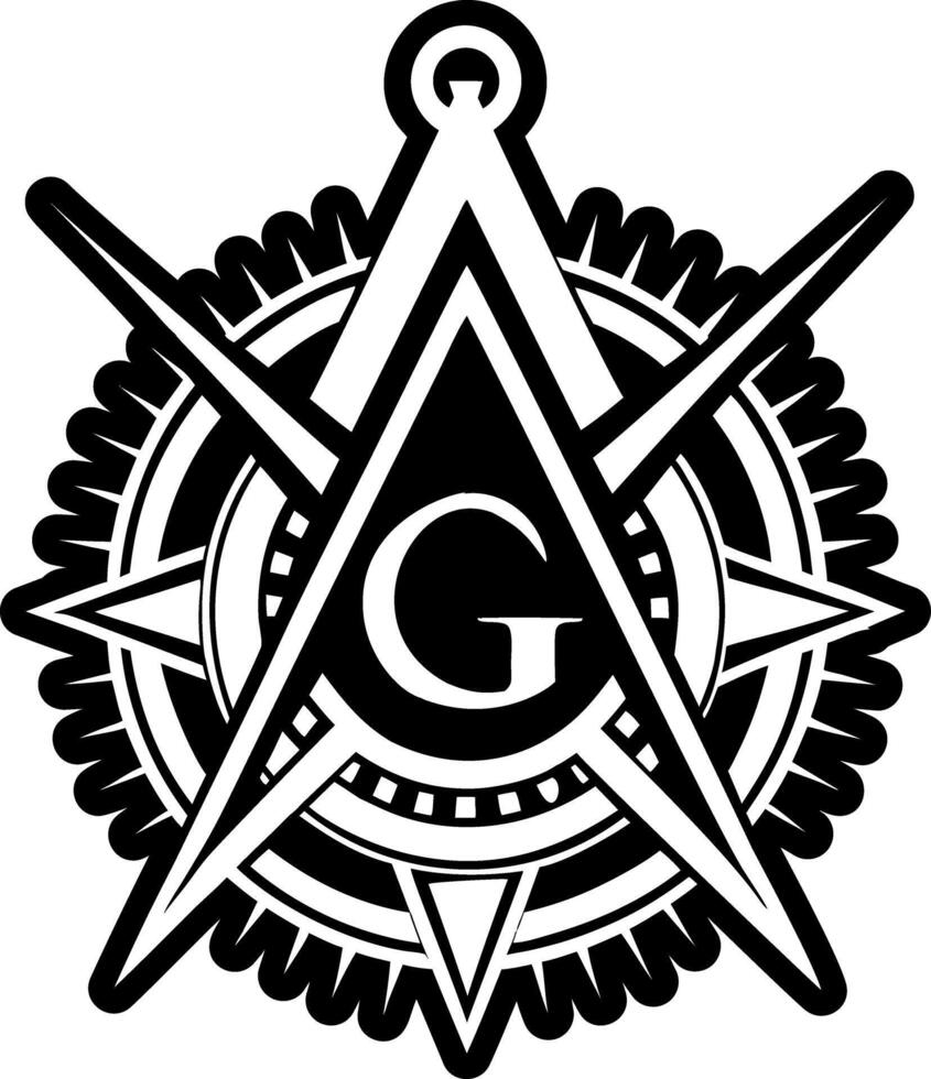 A solid style icon of masonic art symbol vector
