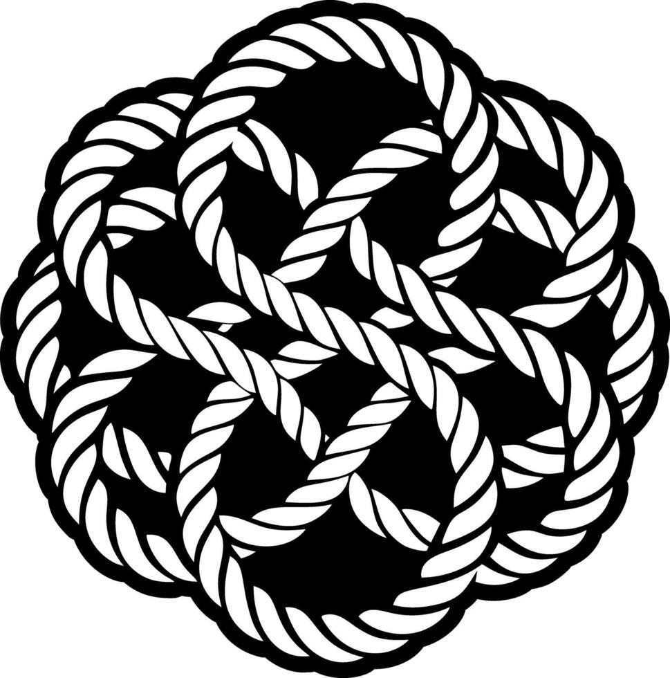A solid style icon of sacred knot tattoo vector