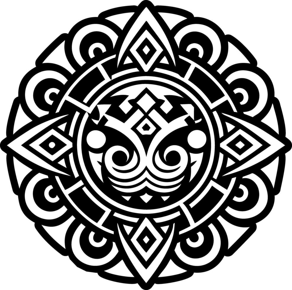 A filled style icon of aztec design symbol vector