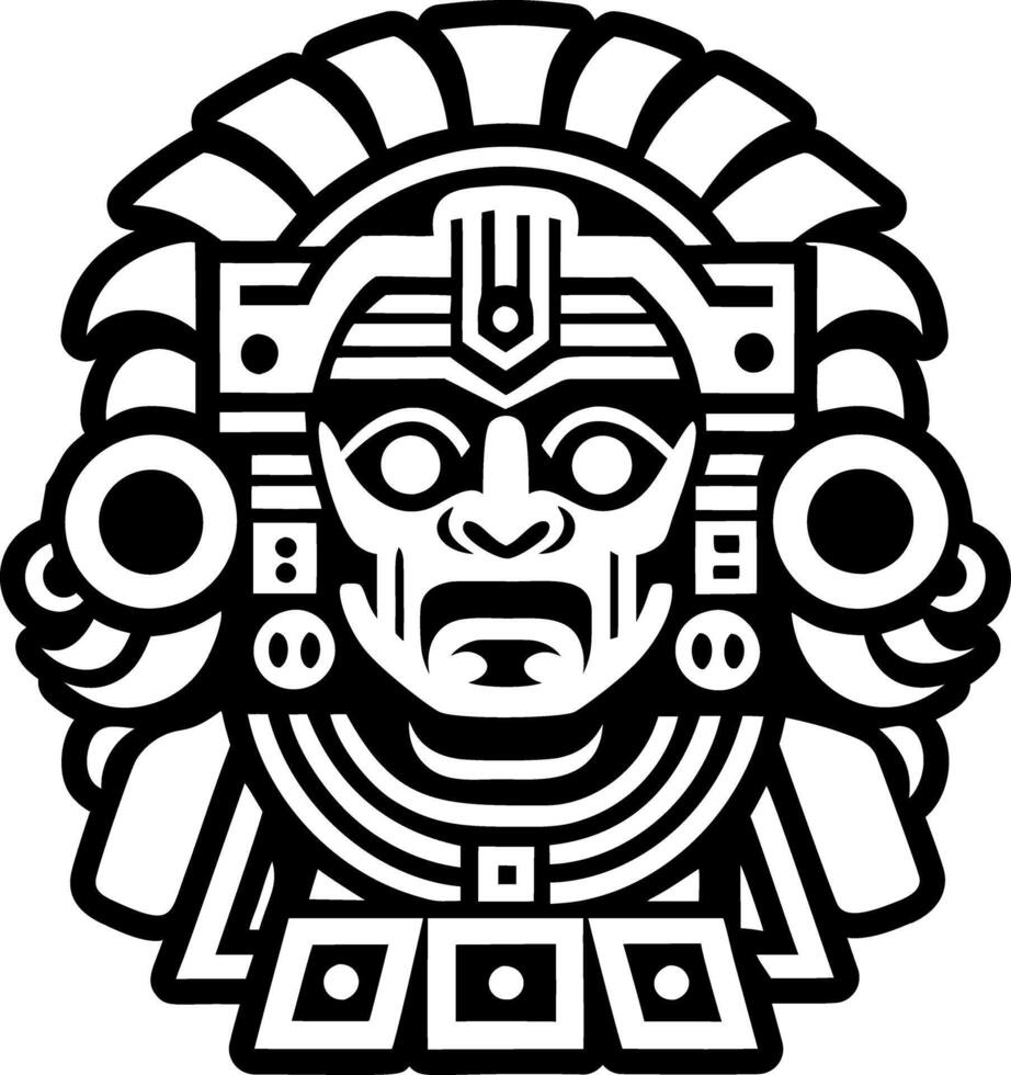 A glyph style icon of aztec chief symbol vector