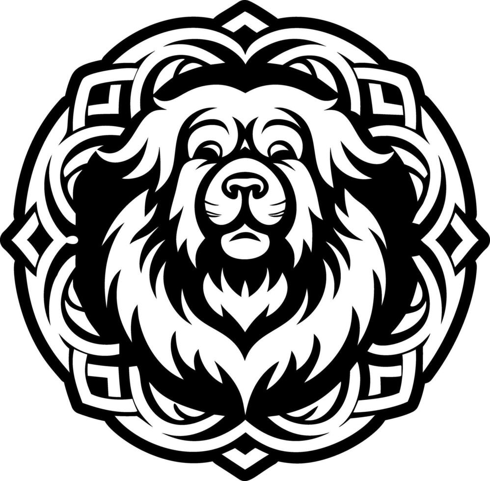 A glyph style icon of mastiff tattoo vector