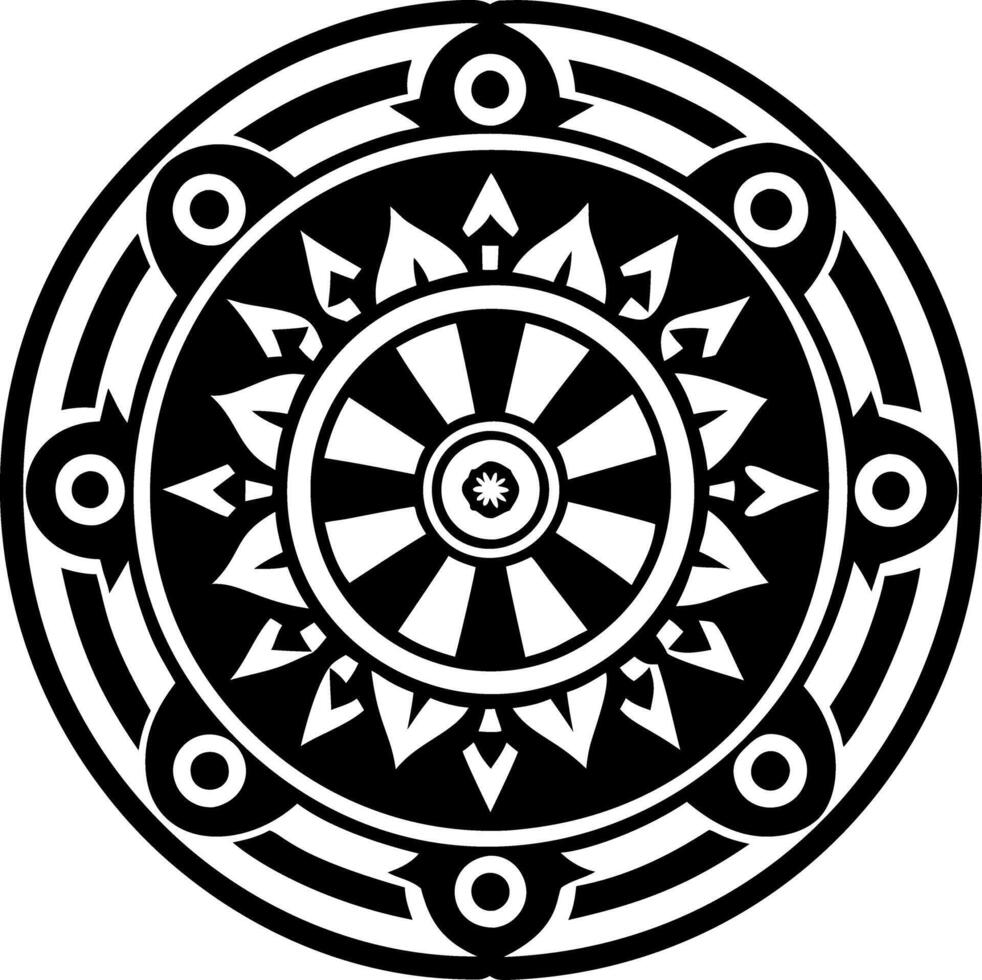 A solid style icon of astrology wheel symbol vector