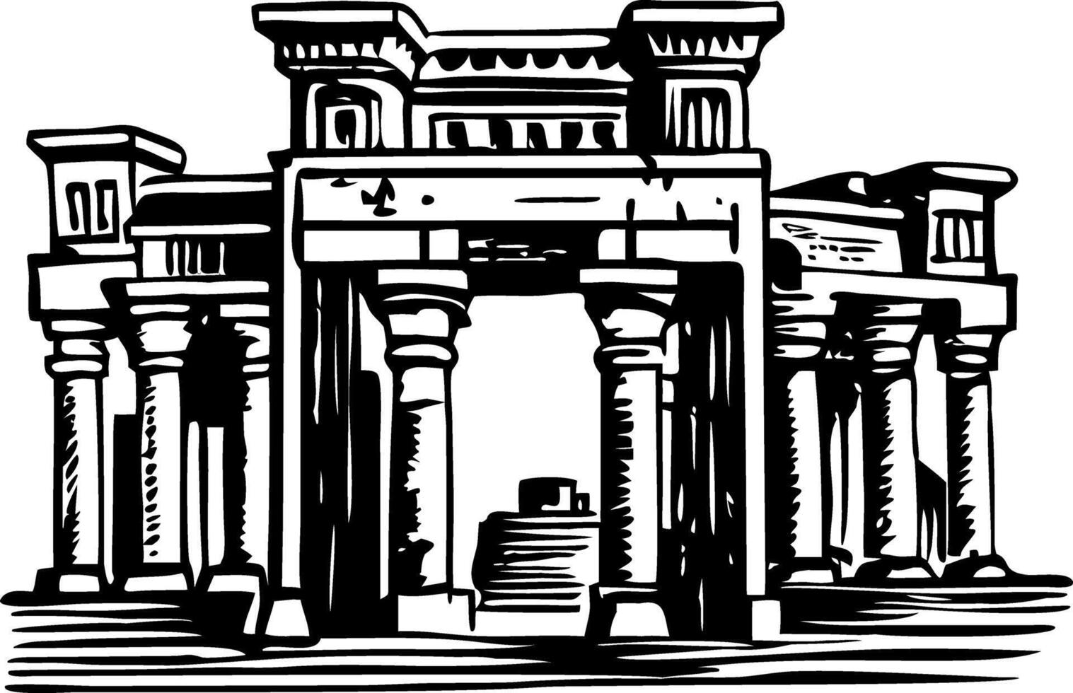 Ancient roman archway vector