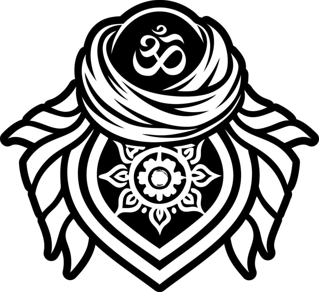 A glyph style icon of blessed shawl tattoo vector