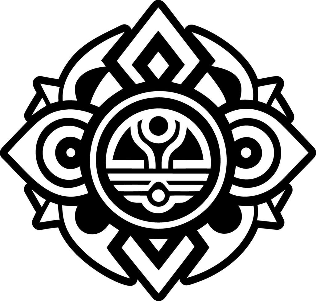 A solid style icon of mayan artwork symbol vector