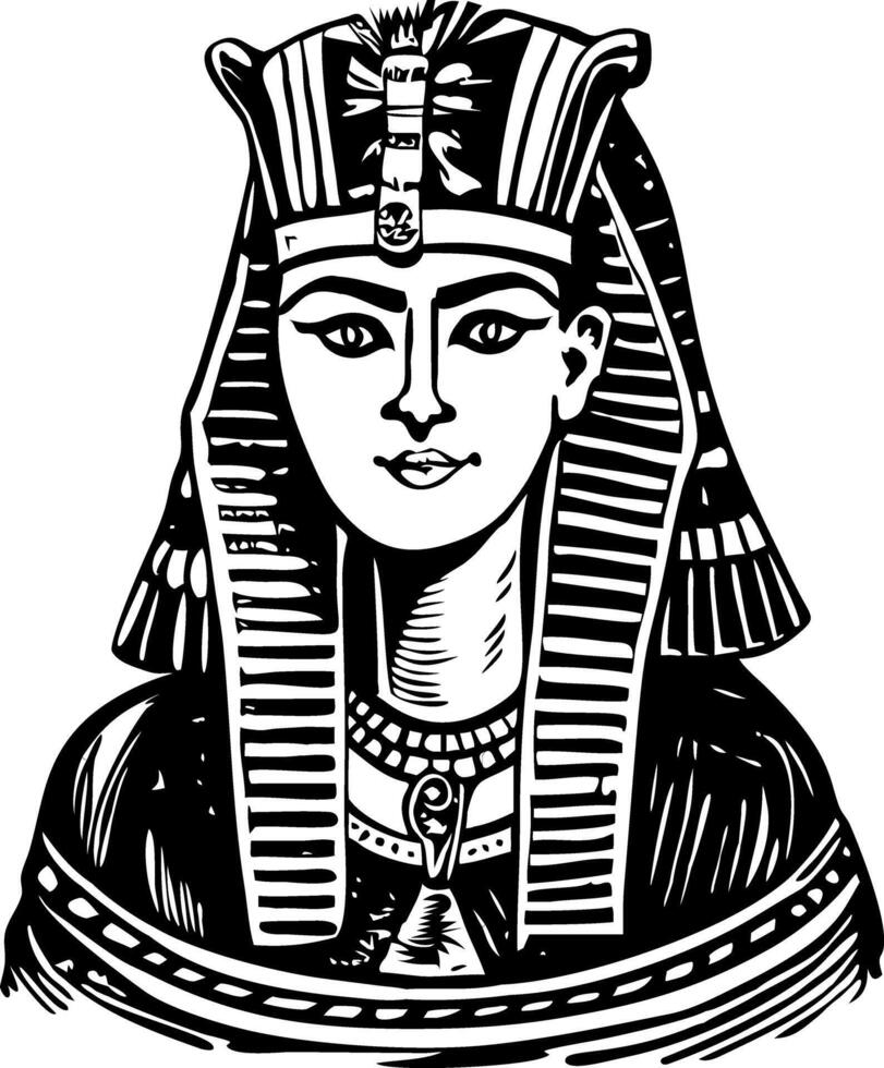 An egyptian woman with a crown and a headdress vector