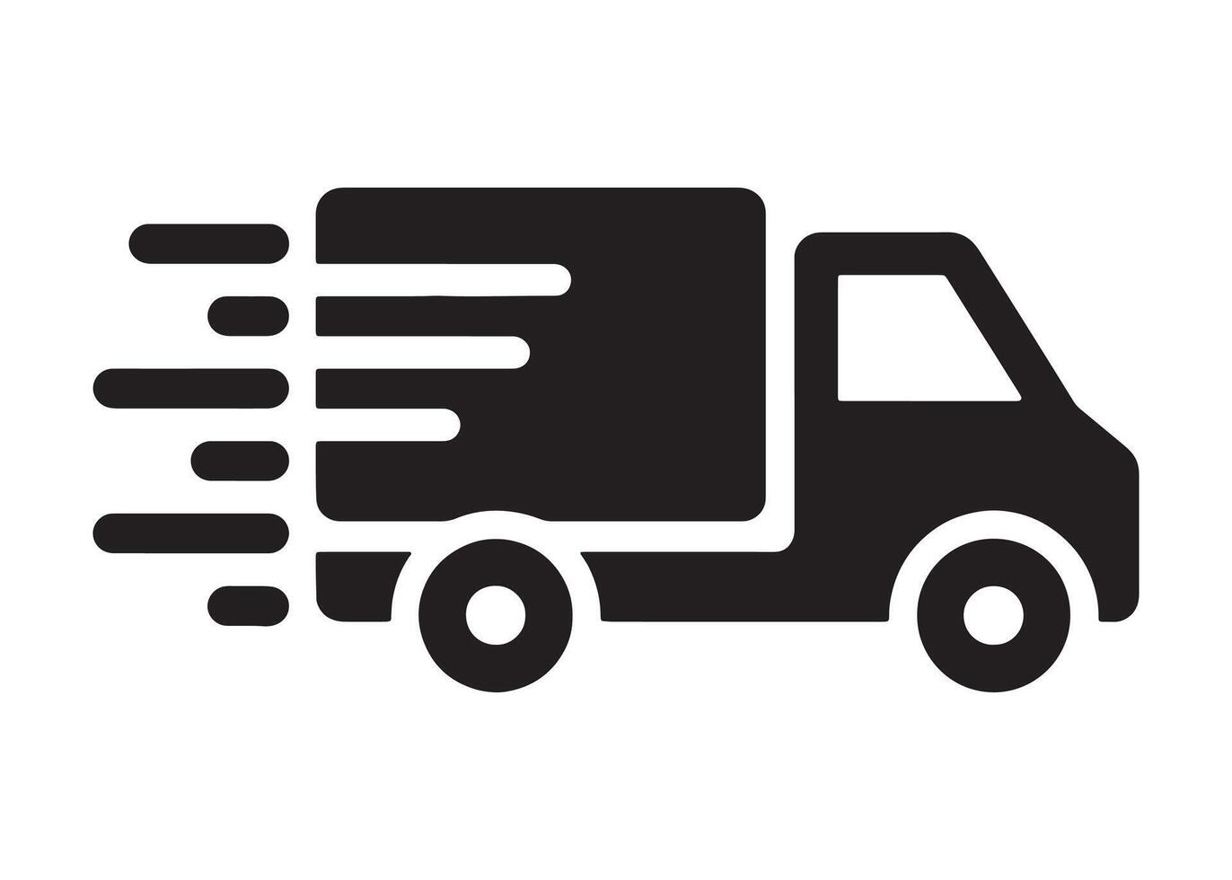 Delivery Truck Icon Representing Fast Shipping and Transportation Editable Illustration isolated on a white background vector