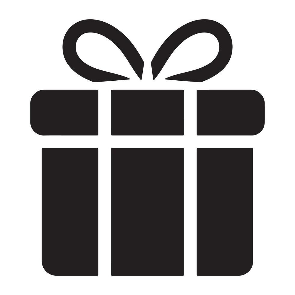 Gift Box Icon Symbolizing Celebration and Presents Editable Illustration isolated on a white background vector
