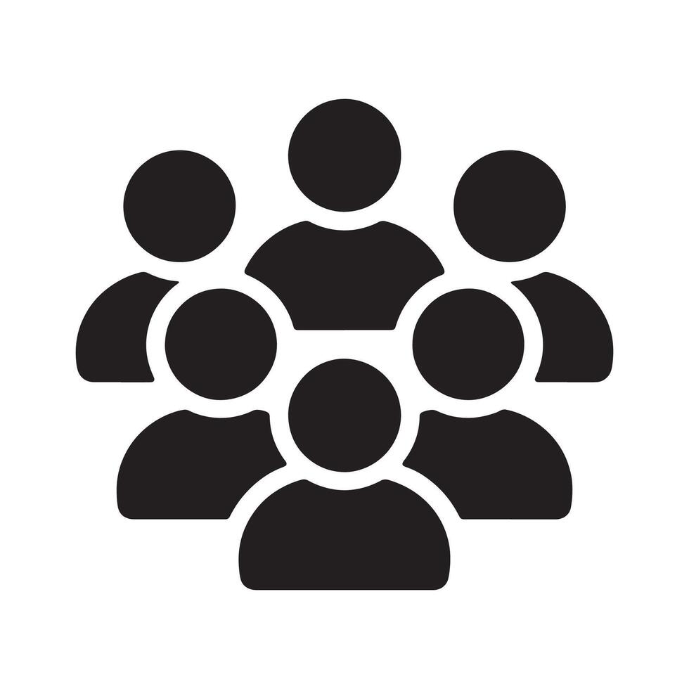 Group of People Icon Representing Teamwork, Collaboration, and Community Editable Illustration Isolated on a White Background Perfect for Social, Corporate, and Networking Graphics vector