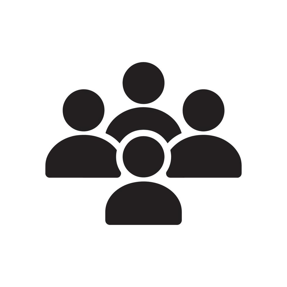 Group of People Icon Representing Small Teamwork, Collaboration, and Professional Networks Editable Illustration Isolated on a White Background Ideal for Social, Business, and Community Graphics vector