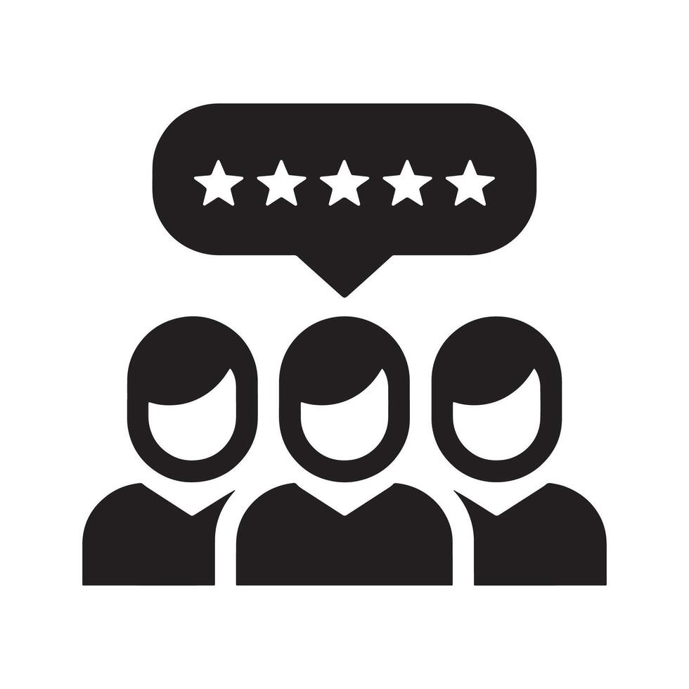 Customer Feedback Icon with Rating Stars Representing Reviews and Opinions Editable Illustration Isolated on a White Background Ideal for Testimonials, Survey, and Review Graphics vector
