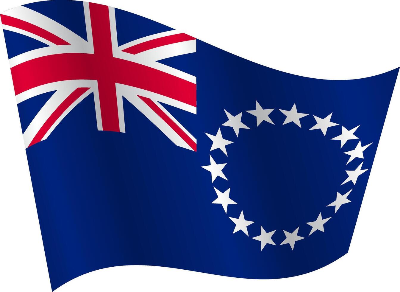 Flag of the country Cook Islands on white background vector