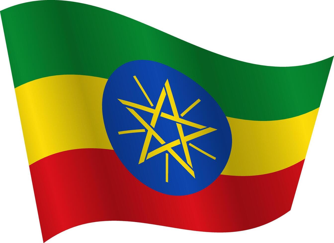 Flag of the country Ethiopia on a white background vector