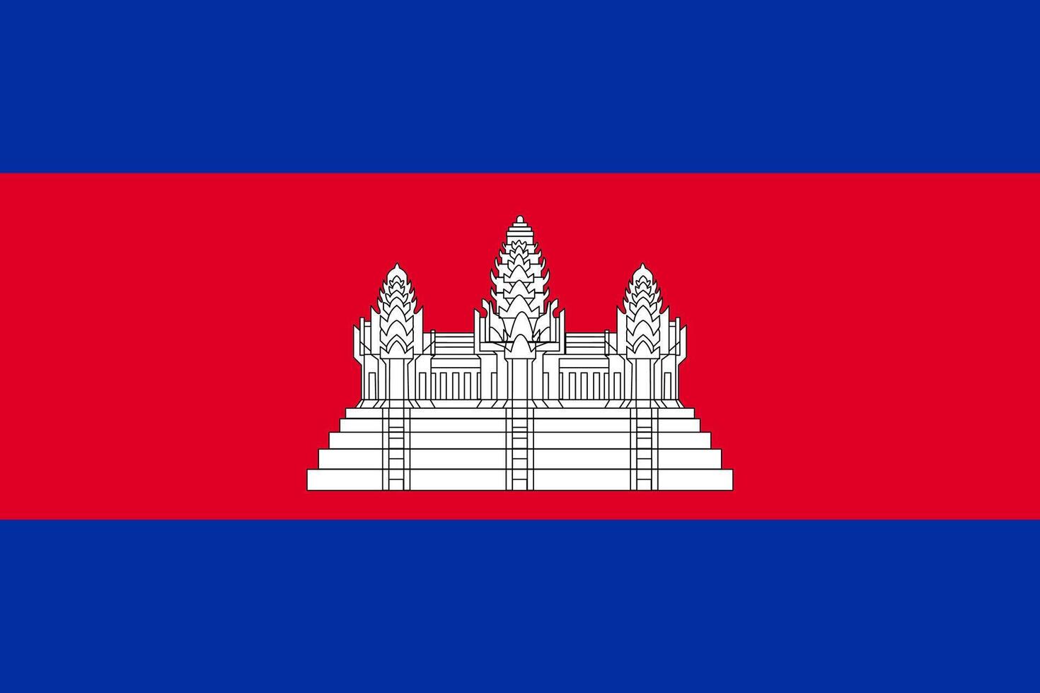 Flag of the country Cambodia on a white background vector